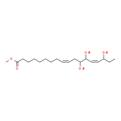 ChemSpider 2D Image | Methyl (9Z,14Z)-12,13,16-trihydroxy-9,14-octadecadienoate | C19H34O5