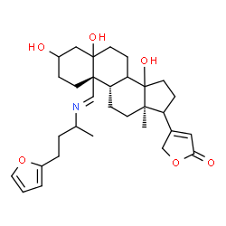 ChemSpider 2D Image | (8xi,14xi,17xi,19E)-19-{[4-(2-Furyl)-2-butanyl]imino}-3,5,14-trihydroxycard-20(22)-enolide | C31H43NO6
