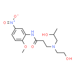 ChemSpider 2D Image | N~3~-(2-Hydroxyethyl)-N~3~-(2-hydroxypropyl)-N-(2-methoxy-5-nitrophenyl)-beta-alaninamide | C15H23N3O6