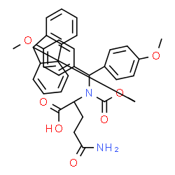 ChemSpider 2D Image | N~2~-[Bis(4-methoxyphenyl)methyl]-N~2~-[(9H-fluoren-9-ylmethoxy)carbonyl]glutamine | C35H34N2O7