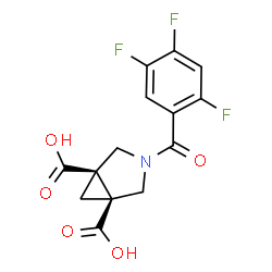 ChemSpider 2D Image | (1R,5S)-3-(2,4,5-Trifluorobenzoyl)-3-azabicyclo[3.1.0]hexane-1,5-dicarboxylic acid | C14H10F3NO5