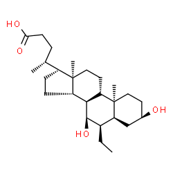 ChemSpider 2D Image | (3alpha,5beta,6alpha,7alpha)-6-Ethyl-3,7-dihydroxycholan-24-oic acid | C26H44O4