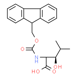 ChemSpider 2D Image | (3R)-2-{[(9H-Fluoren-9-ylmethoxy)carbonyl]amino}-3-hydroxy-4-methylpentanoic acid (non-preferred name) | C21H23NO5