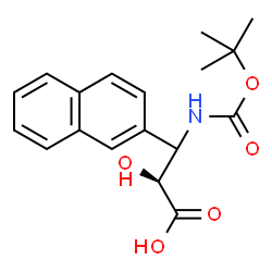 ChemSpider 2D Image | (2S)-2-Hydroxy-3-({[(2-methyl-2-propanyl)oxy]carbonyl}amino)-3-(2-naphthyl)propanoic acid | C18H21NO5