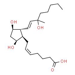 ChemSpider 2D Image | (5Z,9alpha,11alpha,13E)-9,11,15-Trihydroxy-15-methylprosta-5,13-dien-1-oic acid | C21H36O5