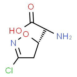 ChemSpider 2D Image | Amino[(5S)-3-chloro-4,5-dihydro-1,2-oxazol-5-yl]acetic acid | C5H7ClN2O3