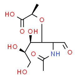 ChemSpider 2D Image | 2-Acetamido-3-O-[(1R)-1-carboxyethyl]-2-deoxy-D-erythro-hexose | C11H19NO8