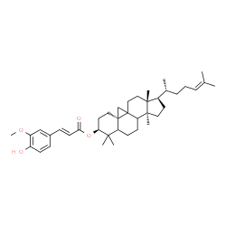 ChemSpider 2D Image | (3beta,5xi,8xi,9xi)-9,19-Cyclolanost-24-en-3-yl (2E)-3-(4-hydroxy-3-methoxyphenyl)acrylate | C40H58O4