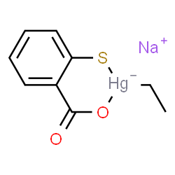 ChemSpider 2D Image | Sodium ethyl[2-(sulfanyl-kappaS)benzoato(2-)-kappaO]mercurate(1-) | C9H9HgNaO2S