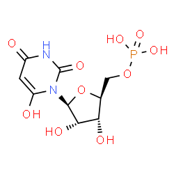 ChemSpider 2D Image | 6-Hydroxy-1-(5-O-phosphono-beta-L-ribofuranosyl)-2,4(1H,3H)-pyrimidinedione | C9H13N2O10P