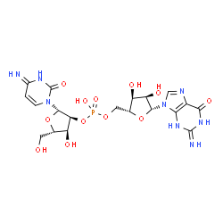ChemSpider 2D Image | [(2R,3S,4R,5R)-3,4-dihydroxy-5-(2-imino-6-oxo-3H-purin-9-yl)tetrahydrofuran-2-yl]methyl [(2S,3S,4S,5S)-4-hydroxy-5-(hydroxymethyl)-2-(4-imino-2-oxo-pyrimidin-1-yl)tetrahydrofuran-3-yl] hydrogen phosphate | C19H25N8O12P