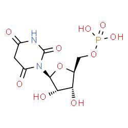ChemSpider 2D Image | 1-(5-O-Phosphono-beta-L-ribofuranosyl)-2,4,6(1H,3H,5H)-pyrimidinetrione | C9H13N2O10P