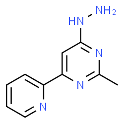 ChemSpider 2D Image | 4-Hydrazino-2-methyl-6-(2-pyridinyl)pyrimidine | C10H11N5