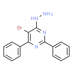 ChemSpider 2D Image | 5-Bromo-4-hydrazino-2,6-diphenylpyrimidine | C16H13BrN4
