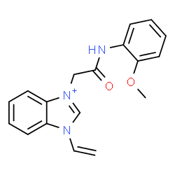 ChemSpider 2D Image | 3-{2-[(2-Methoxyphenyl)amino]-2-oxoethyl}-1-vinyl-1H-benzimidazol-3-ium | C18H18N3O2