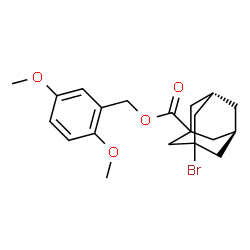 ChemSpider 2D Image | 2,5-Dimethoxybenzyl (5R,7S)-3-bromo-1-adamantanecarboxylate | C20H25BrO4