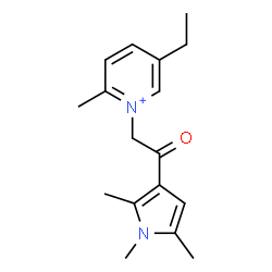ChemSpider 2D Image | 5-Ethyl-2-methyl-1-[2-oxo-2-(1,2,5-trimethyl-1H-pyrrol-3-yl)ethyl]pyridinium | C17H23N2O