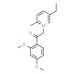 ChemSpider 2D Image | 1-[2-(2,4-Dimethoxyphenyl)-2-oxoethyl]-5-ethyl-2-methylpyridinium | C18H22NO3