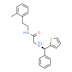 ChemSpider 2D Image | 2-{[2-(2-Methylphenyl)ethyl]amino}-2-oxo-N-[(R)-phenyl(2-thienyl)methyl]ethanaminium | C22H25N2OS