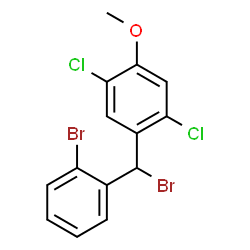 ChemSpider 2D Image | 1-[Bromo(2-bromophenyl)methyl]-2,5-dichloro-4-methoxybenzene | C14H10Br2Cl2O