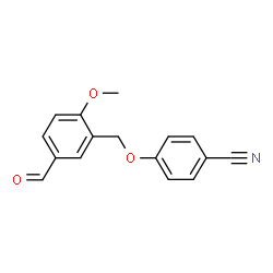 ChemSpider 2D Image | 4-[(5-Formyl-2-methoxybenzyl)oxy]benzonitrile | C16H13NO3
