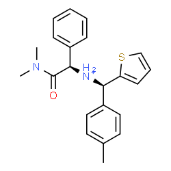 ChemSpider 2D Image | (1R)-2-(Dimethylamino)-N-[(R)-(4-methylphenyl)(2-thienyl)methyl]-2-oxo-1-phenylethanaminium | C22H25N2OS