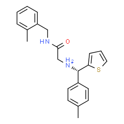 ChemSpider 2D Image | 2-[(2-Methylbenzyl)amino]-N-[(S)-(4-methylphenyl)(2-thienyl)methyl]-2-oxoethanaminium | C22H25N2OS