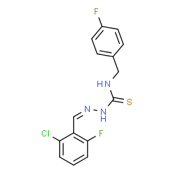 ChemSpider 2D Image | (2Z)-2-(2-Chloro-6-fluorobenzylidene)-N-(4-fluorobenzyl)hydrazinecarbothioamide | C15H12ClF2N3S