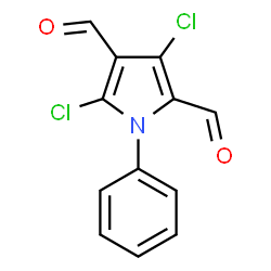 ChemSpider 2D Image | 3,5-Dichloro-1-phenyl-1H-pyrrole-2,4-dicarbaldehyde | C12H7Cl2NO2