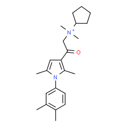 ChemSpider 2D Image | N-{2-[1-(3,4-Dimethylphenyl)-2,5-dimethyl-1H-pyrrol-3-yl]-2-oxoethyl}-N,N-dimethylcyclopentanaminium | C23H33N2O