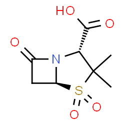 ChemSpider 2D Image | (2R,5S)-3,3-Dimethyl-7-oxo-4-thia-1-azabicyclo[3.2.0]heptane-2-carboxylic acid 4,4-dioxide | C8H11NO5S