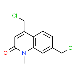ChemSpider 2D Image | 4,7-Bis(chloromethyl)-1-methyl-2(1H)-quinolinone | C12H11Cl2NO