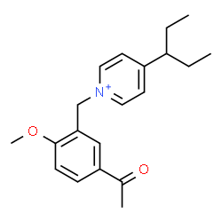 ChemSpider 2D Image | 1-(5-Acetyl-2-methoxybenzyl)-4-(3-pentanyl)pyridinium | C20H26NO2