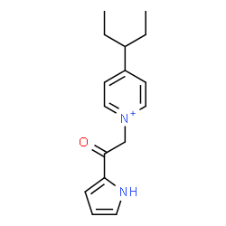 ChemSpider 2D Image | 1-[2-Oxo-2-(1H-pyrrol-2-yl)ethyl]-4-(3-pentanyl)pyridinium | C16H21N2O