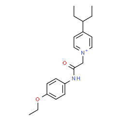 ChemSpider 2D Image | 1-{2-[(4-Ethoxyphenyl)amino]-2-oxoethyl}-4-(3-pentanyl)pyridinium | C20H27N2O2