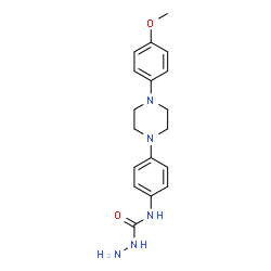 ChemSpider 2D Image | N-{4-[4-(4-Methoxyphenyl)-1-piperazinyl]phenyl}hydrazinecarboxamide | C18H23N5O2