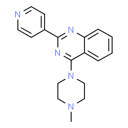ChemSpider 2D Image | 4-(4-Methyl-1-piperazinyl)-2-(4-pyridinyl)quinazoline | C18H19N5