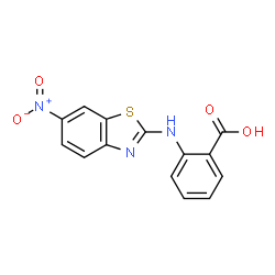 ChemSpider 2D Image | 2-[(6-Nitro-1,3-benzothiazol-2-yl)amino]benzoic acid | C14H9N3O4S