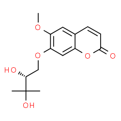ChemSpider 2D Image | 7-[(2R)-2,3-Dihydroxy-3-methylbutoxy]-6-methoxy-2H-chromen-2-one | C15H18O6