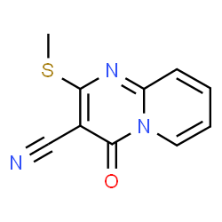 ChemSpider 2D Image | 2-(Methylsulfanyl)-4-oxo-4H-pyrido[1,2-a]pyrimidine-3-carbonitrile | C10H7N3OS