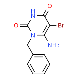 ChemSpider 2D Image | 6-amino-1-benzyl-5-bromouracil | C11H10BrN3O2