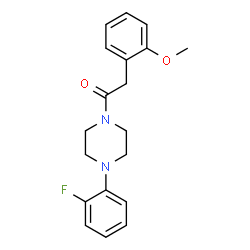 ChemSpider 2D Image | 1-[4-(2-Fluorophenyl)-1-piperazinyl]-2-(2-methoxyphenyl)ethanone | C19H21FN2O2