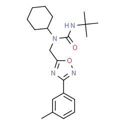 ChemSpider 2D Image | 1-Cyclohexyl-1-{[3-(3-methylphenyl)-1,2,4-oxadiazol-5-yl]methyl}-3-(2-methyl-2-propanyl)urea | C21H30N4O2