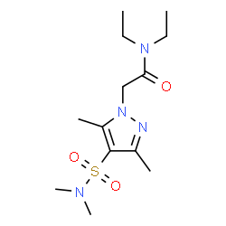 ChemSpider 2D Image | 2-[4-(Dimethylsulfamoyl)-3,5-dimethyl-1H-pyrazol-1-yl]-N,N-diethylacetamide | C13H24N4O3S