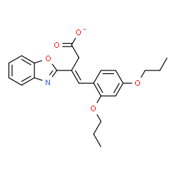 ChemSpider 2D Image | (3E)-3-(1,3-Benzoxazol-2-yl)-4-(2,4-dipropoxyphenyl)-3-butenoate | C23H24NO5