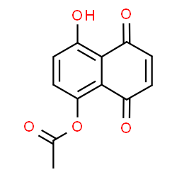ChemSpider 2D Image | 4-Hydroxy-5,8-dioxo-5,8-dihydro-1-naphthalenyl acetate | C12H8O5