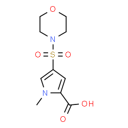 ChemSpider 2D Image | 1-Methyl-4-(4-morpholinylsulfonyl)-1H-pyrrole-2-carboxylic acid | C10H14N2O5S