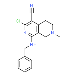 ChemSpider 2D Image | 1-(Benzylamino)-3-chloro-7-methyl-5,6,7,8-tetrahydro-2,7-naphthyridine-4-carbonitrile | C17H17ClN4