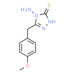 ChemSpider 2D Image | 4-amino-5-[(4-methoxyphenyl)methyl]-4H-1,2,4-triazole-3-thiol | C10H12N4OS