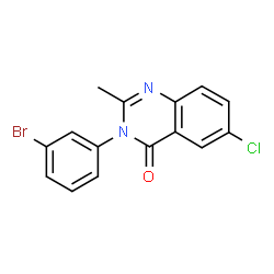 ChemSpider 2D Image | 3-(3-Bromophenyl)-6-chloro-2-methyl-4(3H)-quinazolinone | C15H10BrClN2O
